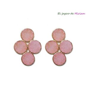 Pendientes rosa nude piedras