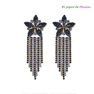 Pendientes azules cadenas