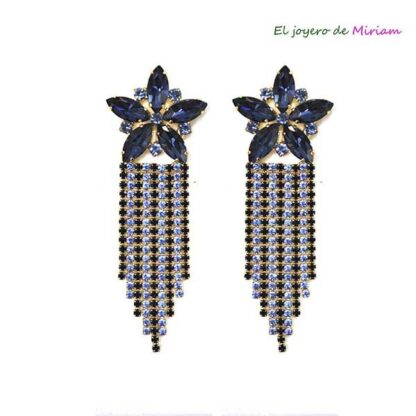 Pendientes azules cadenas