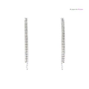 Pendientes acero plateado