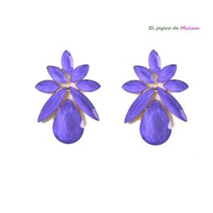 Pendientes morados cristales