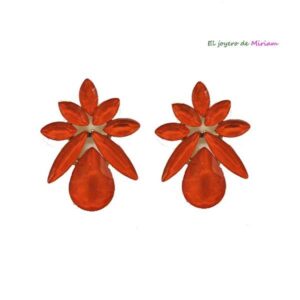 Pendientes naranjas cristales