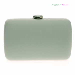 Clutch verde menta y plata