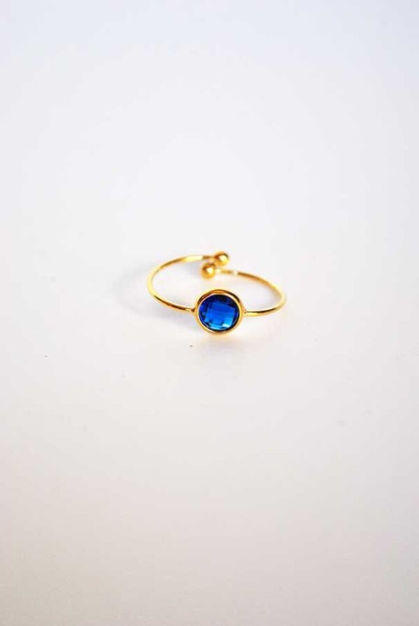 Anillo azul eléctrico ajustable