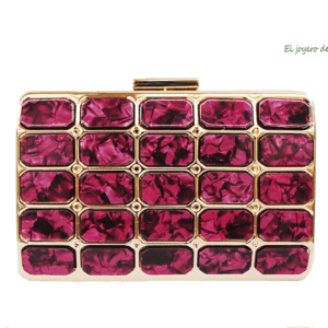 Bolso clutch nácar fucsia
