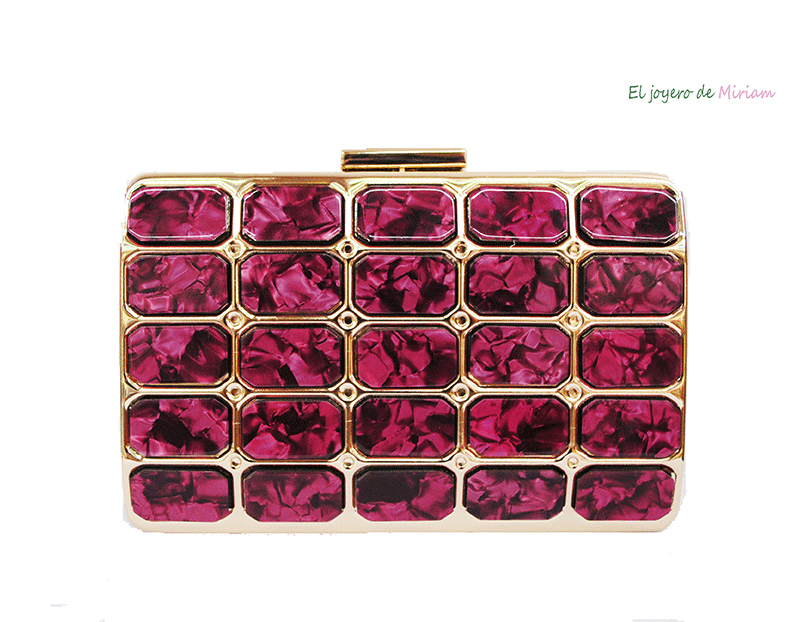 Bolso clutch nácar fucsia