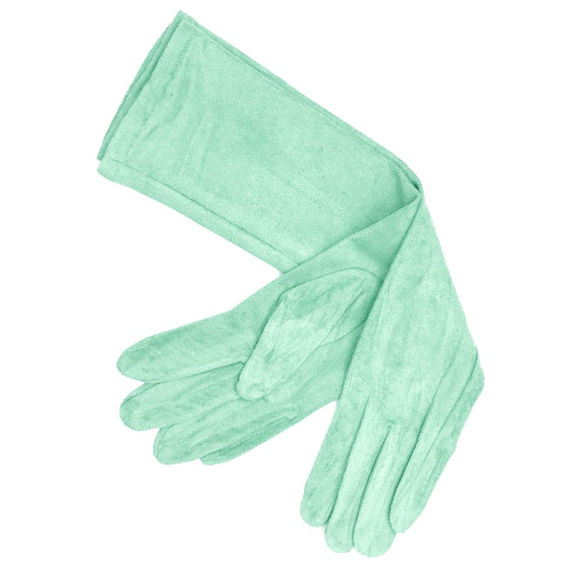 Guantes antelina verde agua 40 cm