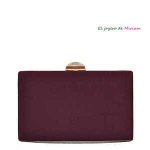 Clutch granate montura dorada