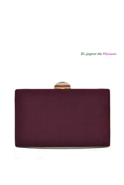 Clutch granate montura dorada