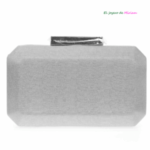 Bolso clutch gris plata