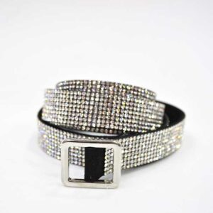 Cinturón brillantes plateados