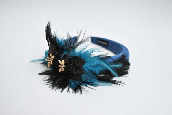 Diadema plumas petróleo - Imagen 2
