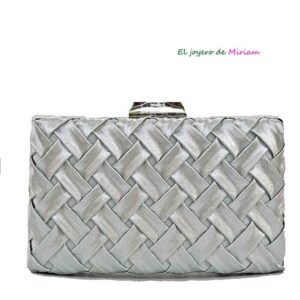 Bolso clutch gris raso