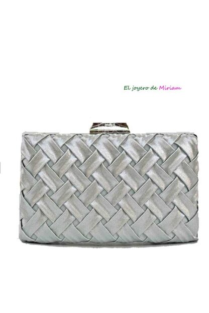 Bolso clutch gris raso