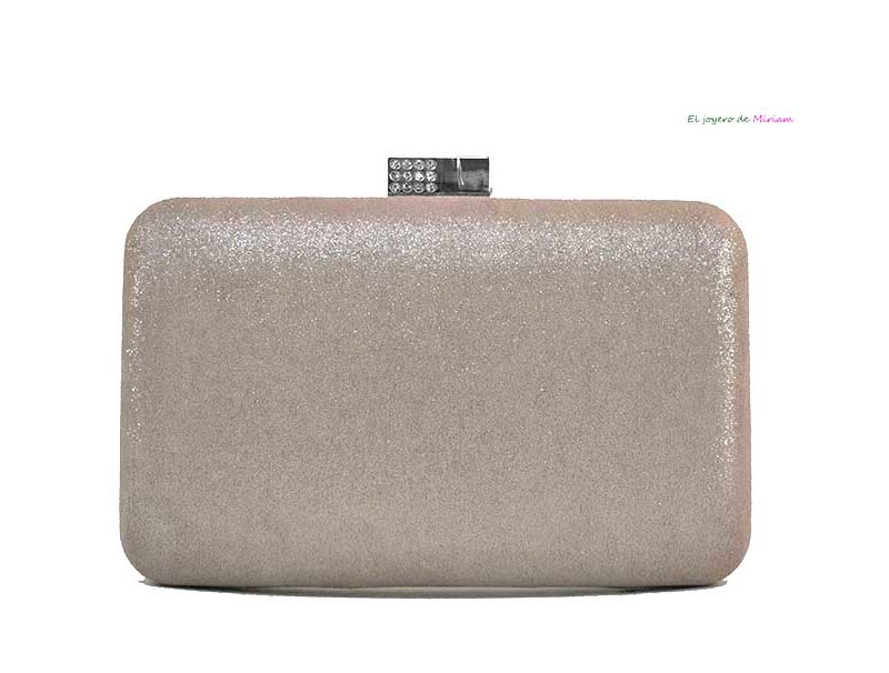 Bolso clutch taupe metalizado