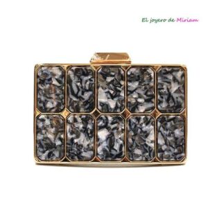 Bolso clutch nácar mármol