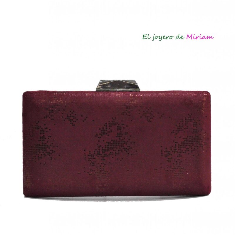 Clutch granate y plata