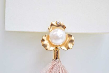 Pendientes plumas rosa nude - Imagen 2