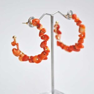 Pendientes aros naranjas piedras