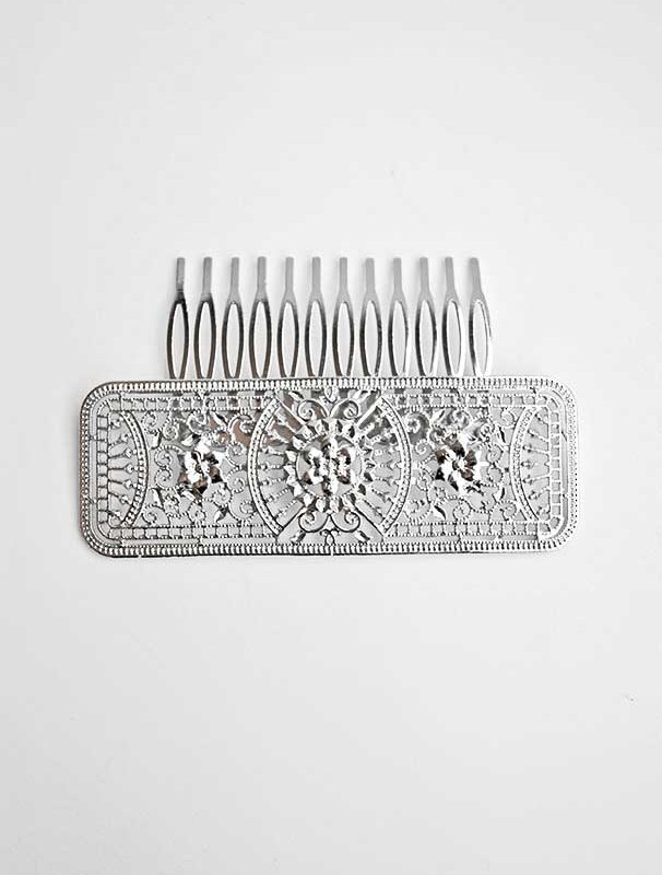 Peineta de fiesta plateada