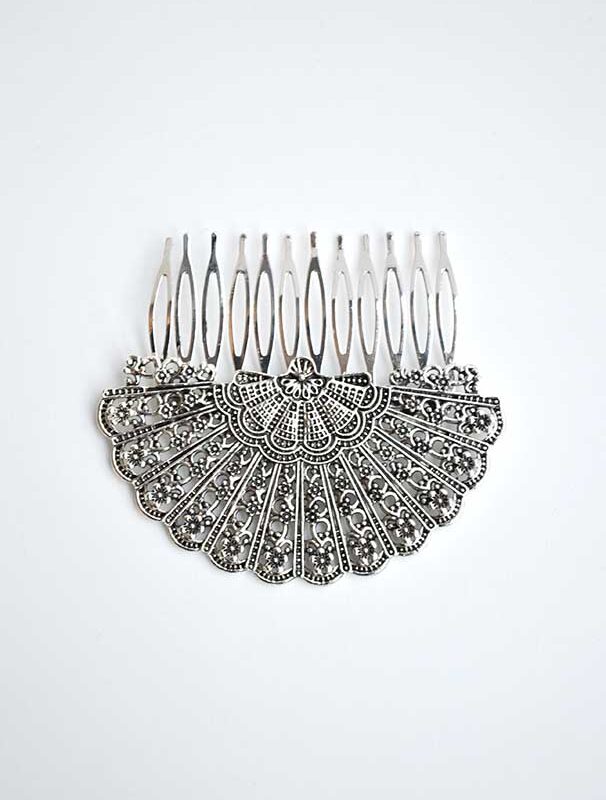 Peineta plata envejecida