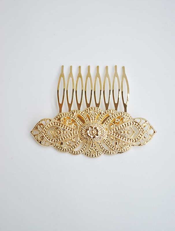 Tocado dorado o peineta