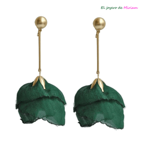 Pendientes verde botella