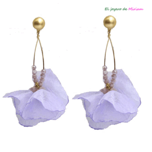 Pendientes pétalos malvas