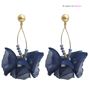 Pendientes pétalos azul marino