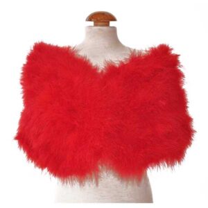 Estola roja plumas avestruz