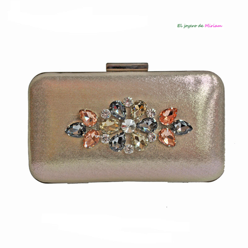 Clutch champagne pedrería
