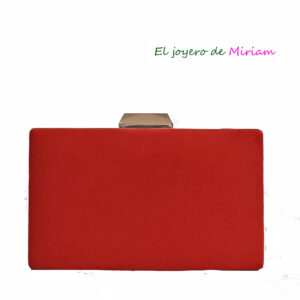 Clutch rojo cierre plata