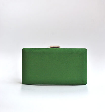 Bolso clutch verde pedrería - Imagen 3