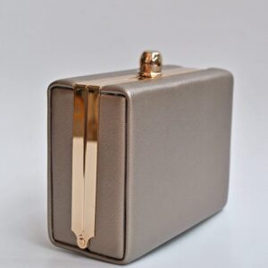 Bolso clutch caja plata vieja