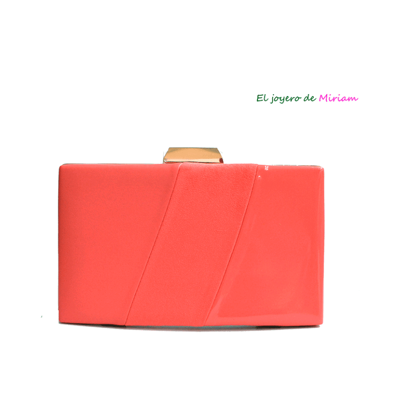 Bolso clutch coral combinado