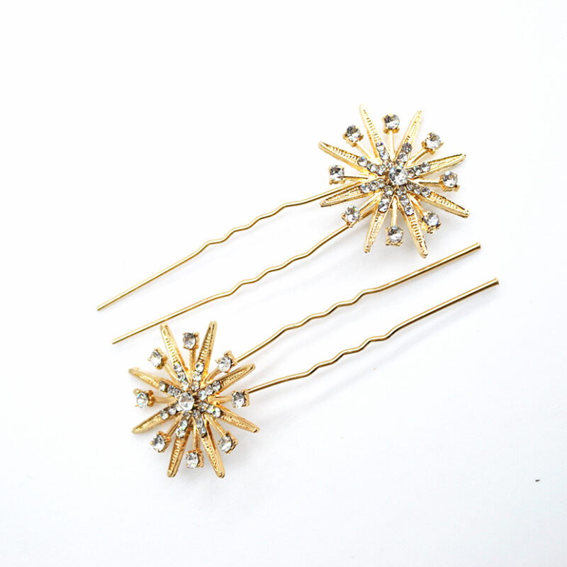 Horquillas doradas fiesta