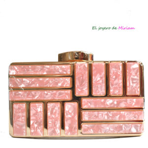 Bolso clutch nácar rosa