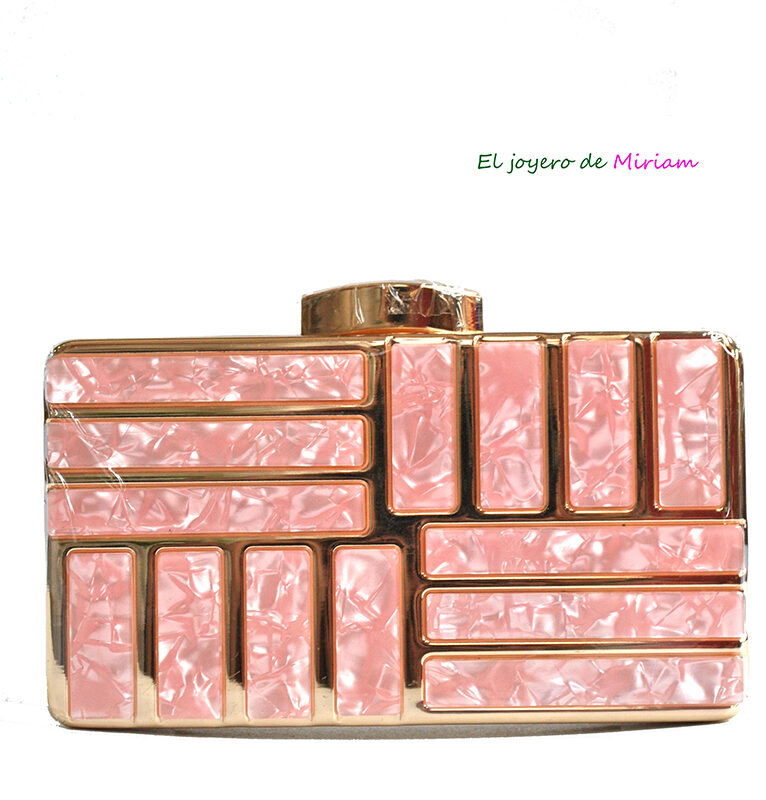 Bolso clutch nácar rosa