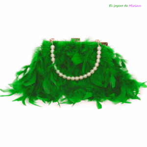 Clutch plumas verde hierba