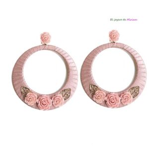 Pendientes aros rosas