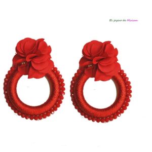 Pendientes aros rojos