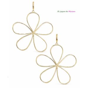 Pendientes dorados flores