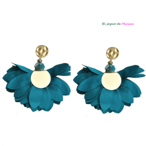 Pendientes turquesa flores