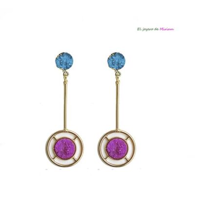 Pendientes turquesa y bugamvilla
