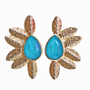 Pendientes turquesas y dorados