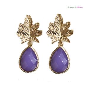 Pendientes morados facetados