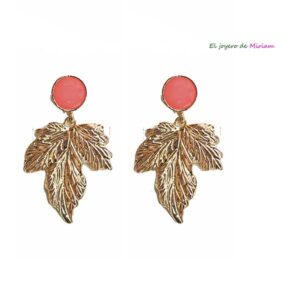 Pendientes coral hojas