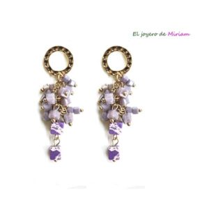 Pendientes malvas piedras