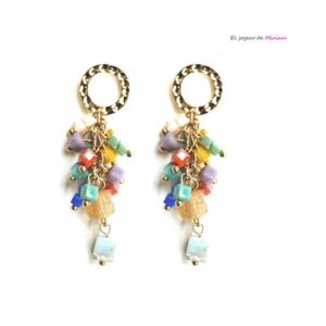 Pendientes piedras multicolor