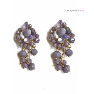 Pendientes morados piedras